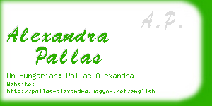 alexandra pallas business card